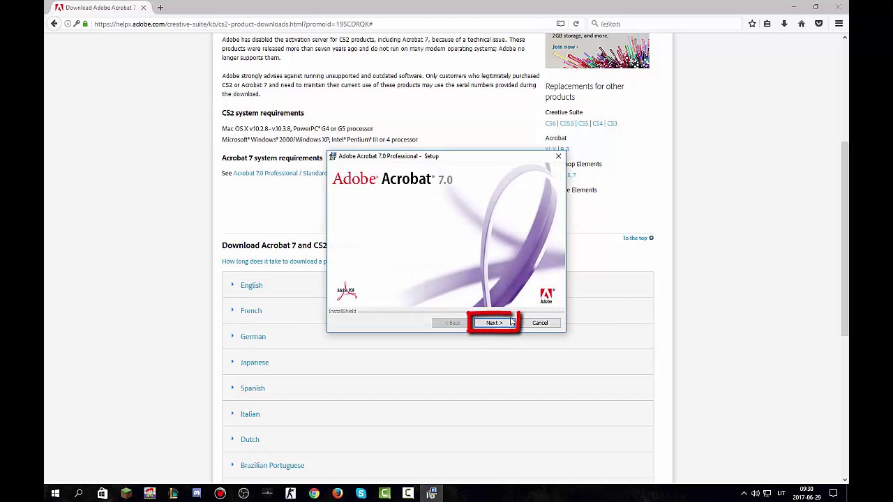 where do i find serial number for adobe acrobat download